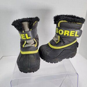 Sorel Kids Boys Winter Commander Boots Black Snow Insulated Sledding Toddler 6‎